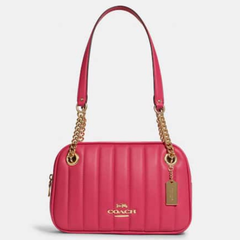 COACH Cammie Chain Shoulder Bag With Linear Quilting - Brand New